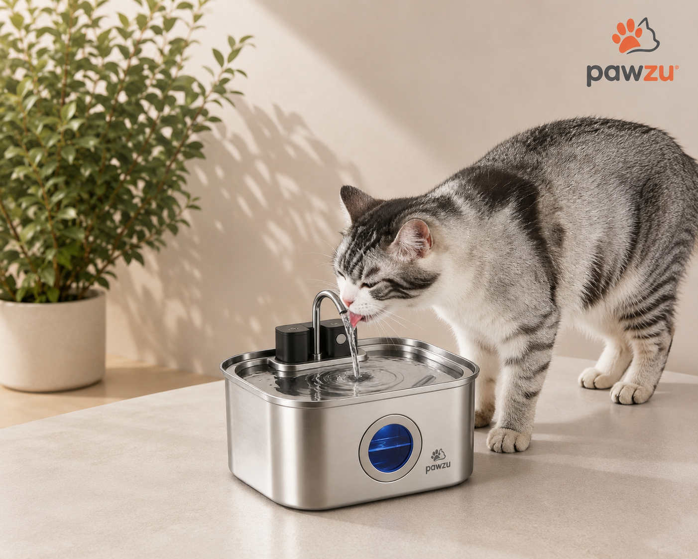 Stainless Steel Automatic Cat Water Fountain