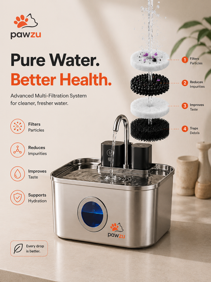 Stainless Steel Automatic Cat Water Fountain